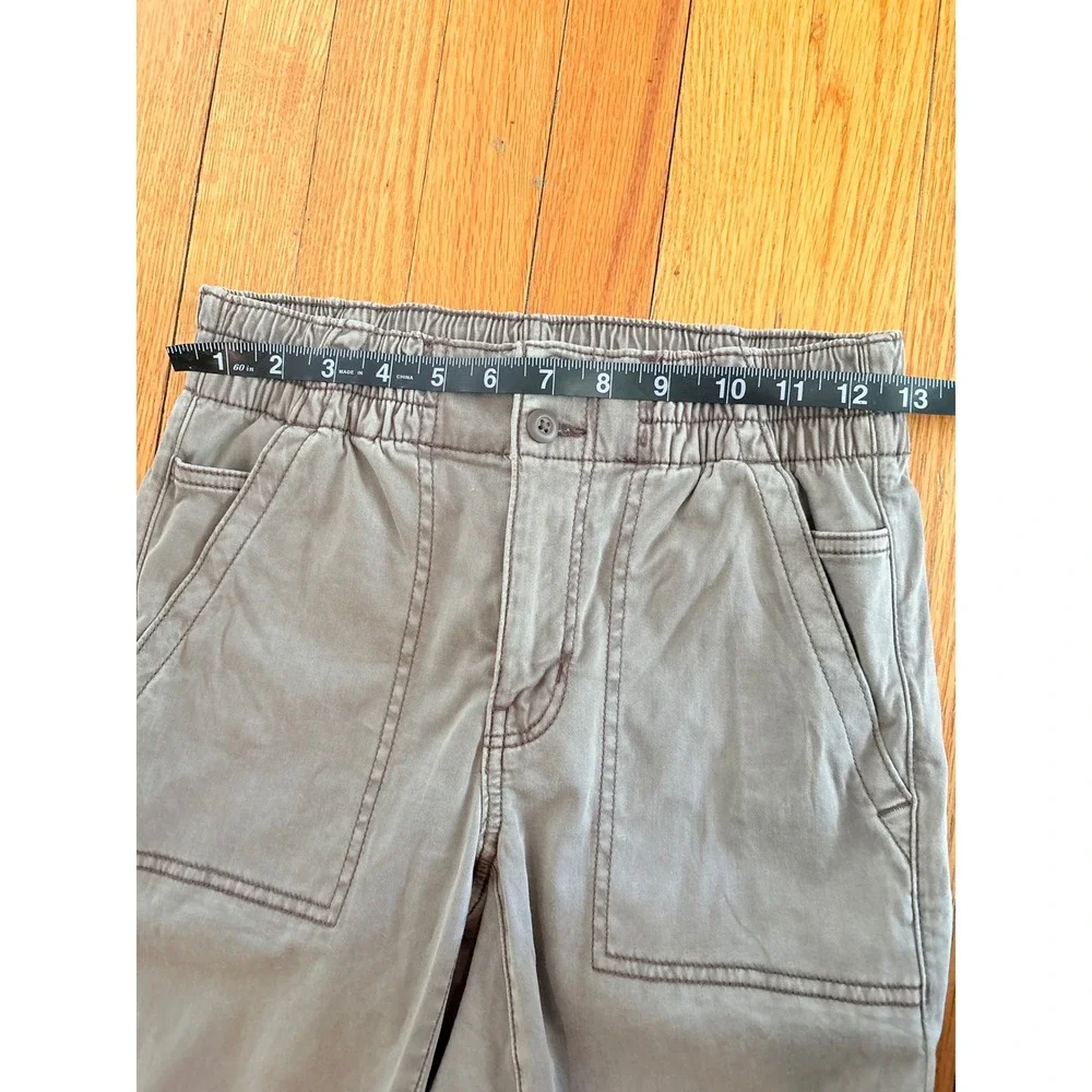 American Eagle Women Mushroom Brown Stretch Joggers Size 4 Smocked Waist - Picture 5 of 8